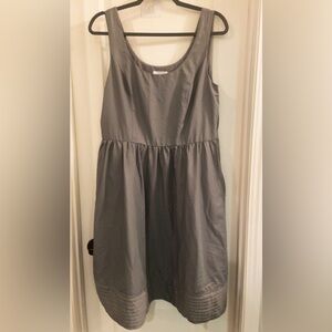 TEVOLIO knee length dress gray nylon/polyester side zip size 14